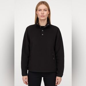 ASOS 4505 Black Fleece Snap-Button Pullover Sweatsh Women's size 0 (US)/32 (EU)